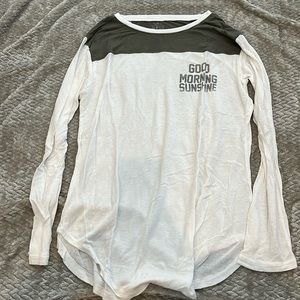 White and green pj shirt